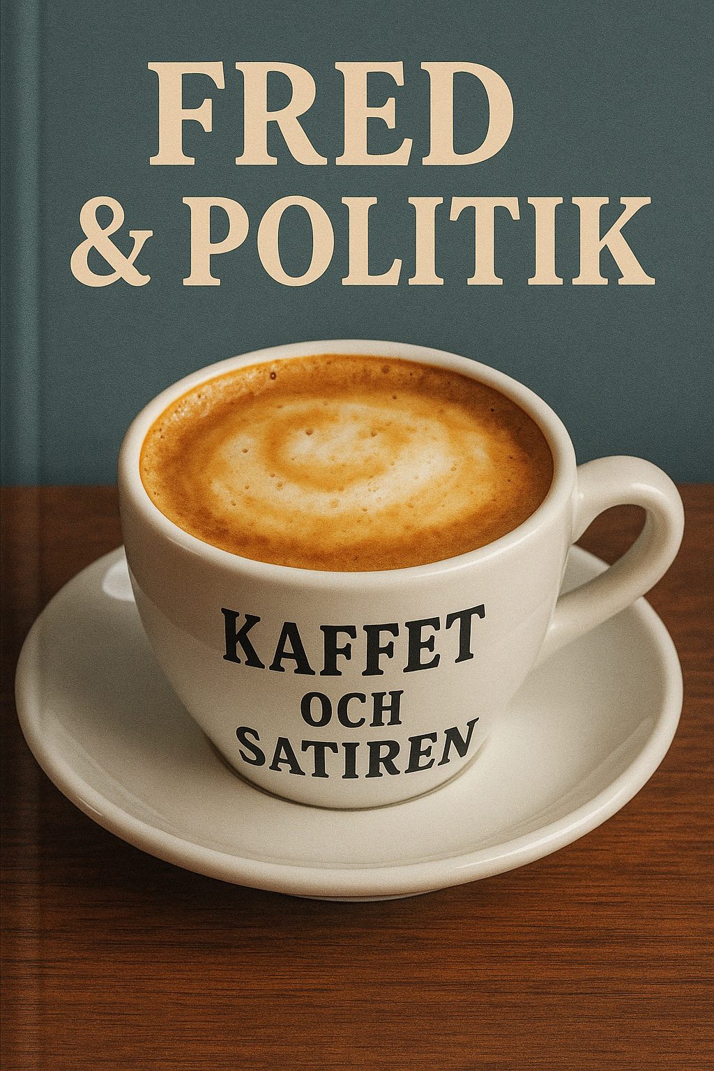Omslag till boken Fred och Politik – Kaffet och Satiren